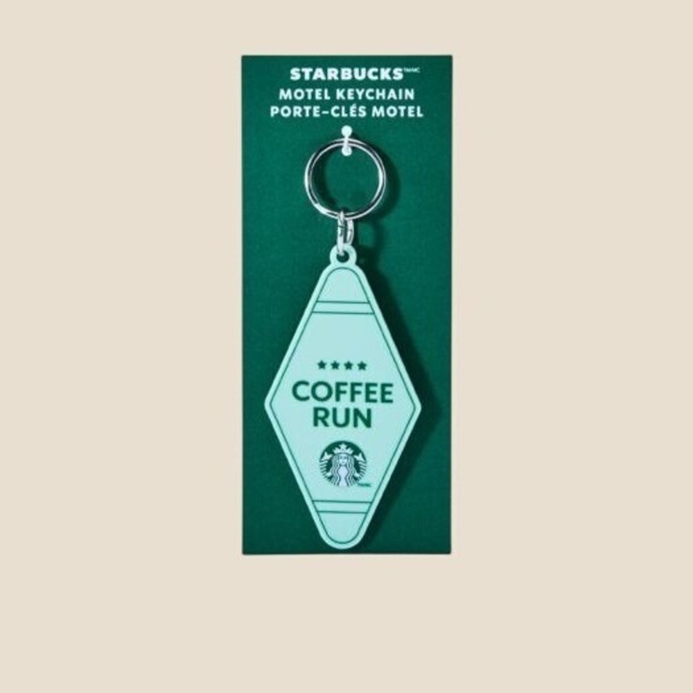 Starbucks Coffee Run Motel Keychain Mint Green Retro Vintage Style NEW